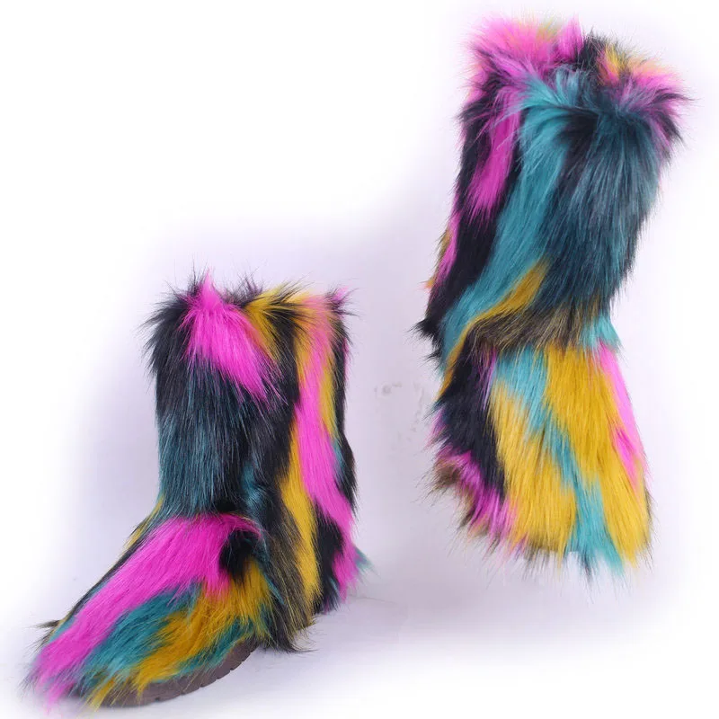 
wholesale botas mujer women ladies winter real faux fur boots 