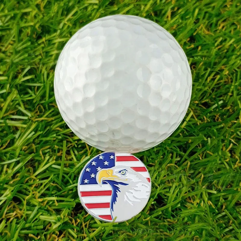 Factory Price Golf Ball Markers for Men Women Fits All Magnetic Golf Tools Alloy Mark  USA flag  Golf Ball Marker