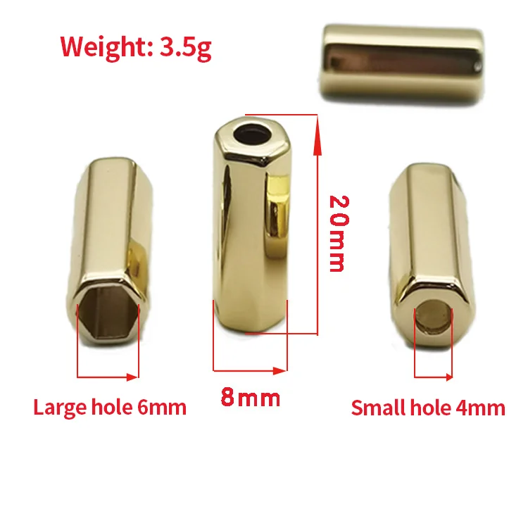 Custom Hexagonal Metal Drawstring Cord End Stopper Hat Cord Lock Garment Accessories