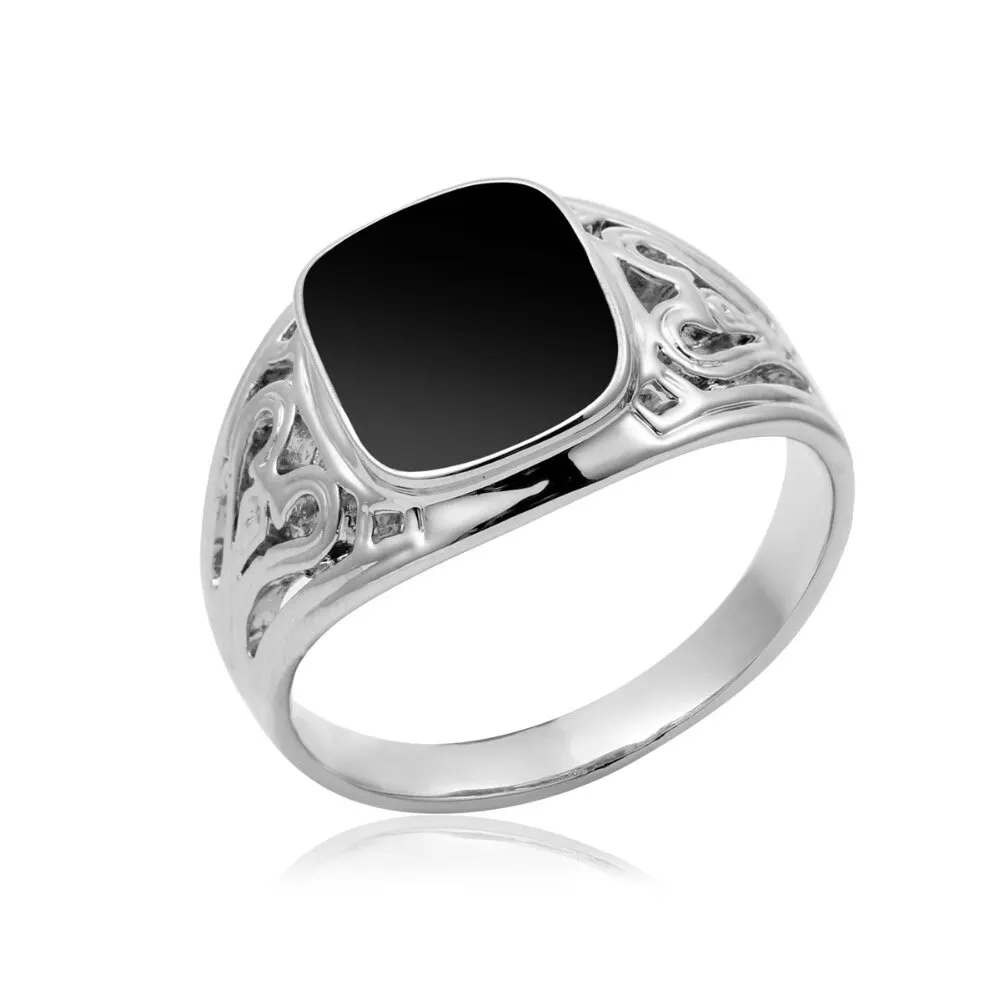 925 Jewelry men rings wedding bands Black only male wedding rings ring for men Factory Source