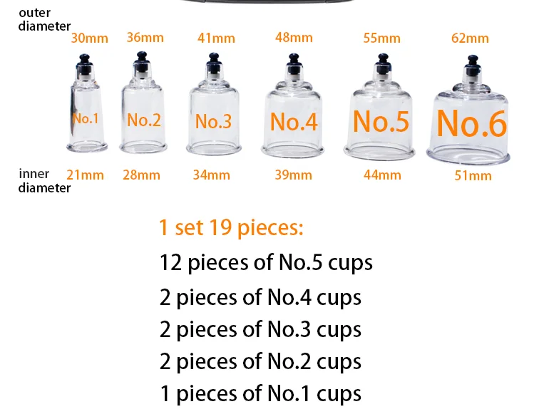 Chinese Traditional  Hot Product DropShipping 17/19PCS Cupping Box Hijama Therapy Cupping Set of Traditional Chinese Medicine
