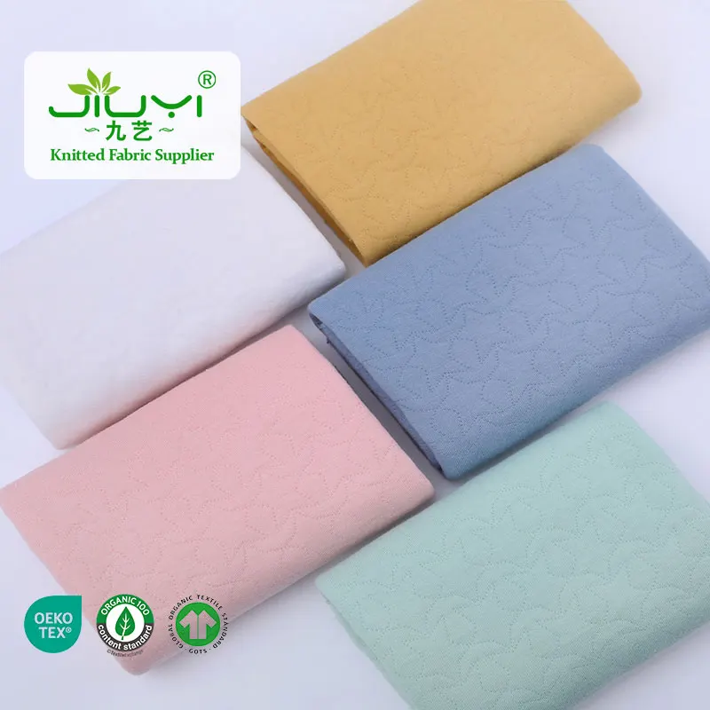 Factory Price 60%cotton 40% polyester Stars jacquard scubas fabric for kids pajamas pillowslip