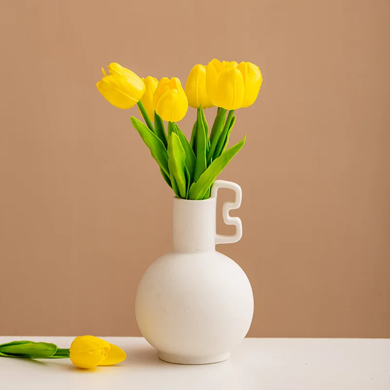 New Product Ideas Art Flower Bottle Matte Frosted Vase Cylindrique Ceramic Cylinder Vase Set For Gifts Home Office Decor
