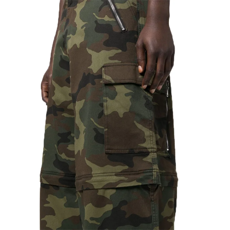 Wholesale price custom logo fashion casual transformer camouflage multi-pocket cargo trousers