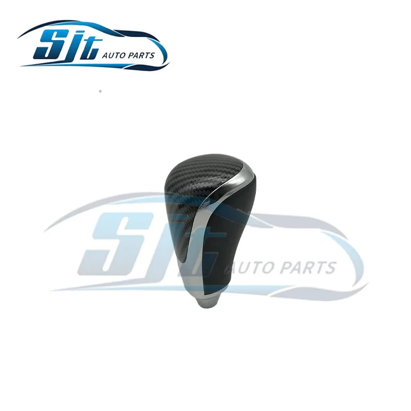 for TOYOTA General Peach Wood Grain With Black Leather Gear Shift Knob Made Of Carbon Fiber