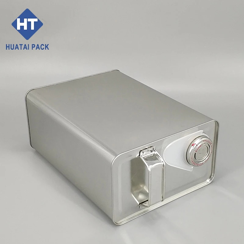 4L metal Silver square tin can 4 liter tinplate for oil storage