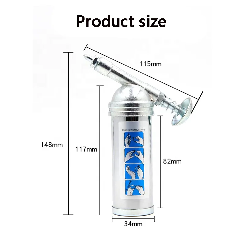 Hand Held High Pressure Oiler 1000psi Mini Grease Gun Bike Bicycle Small Grease Gun Precision Nozzle 80c.c.capacity