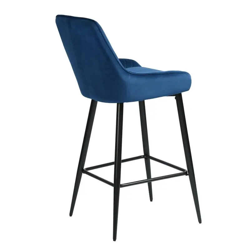 Home Coffee Bar Room Use  Leisure bar stool Armless modern velvet fabric  bar chair