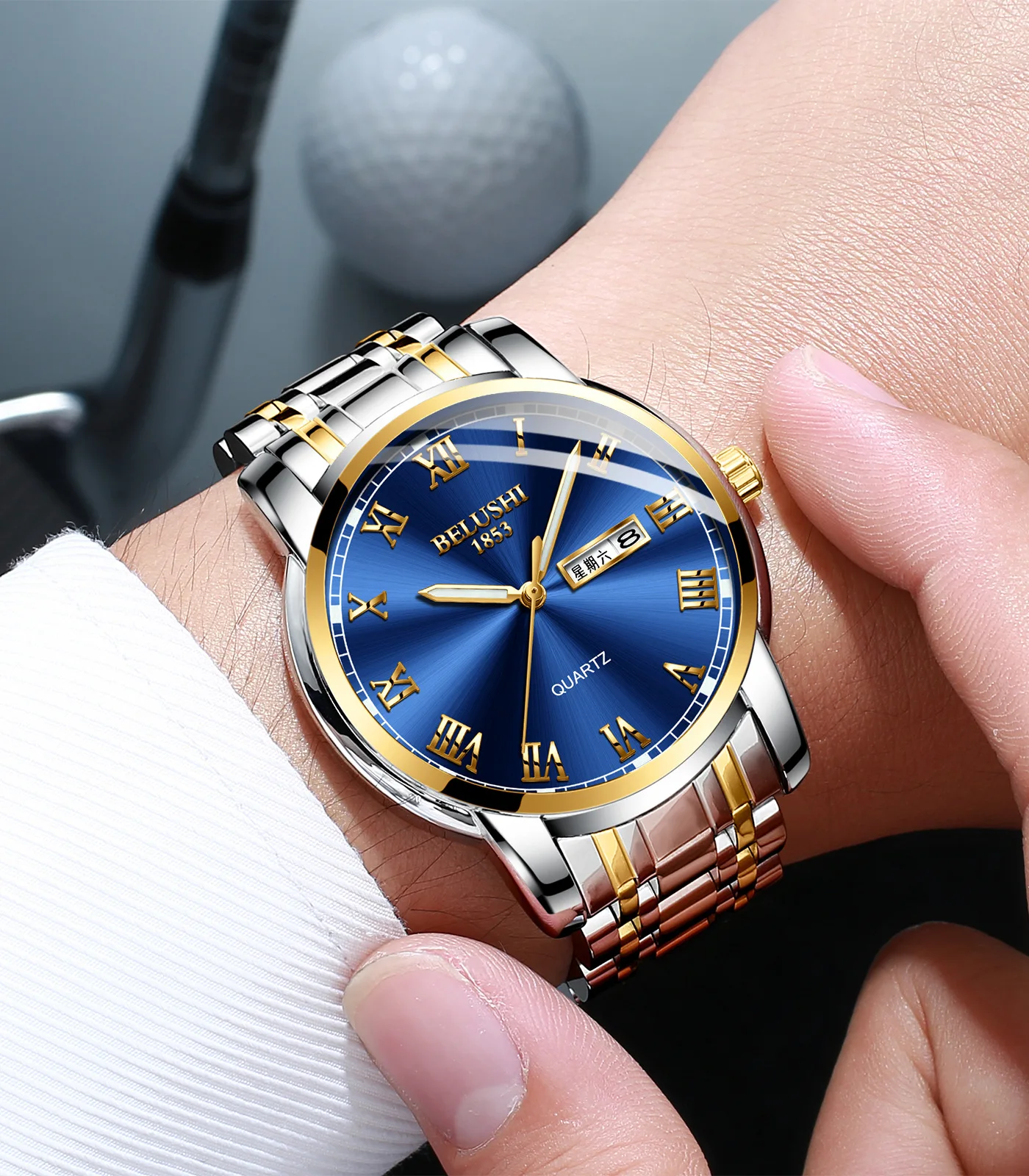 Men Quartz Watch Japan Movt Stainless Steel Back Watches Luxury Fashion Quartz Watches