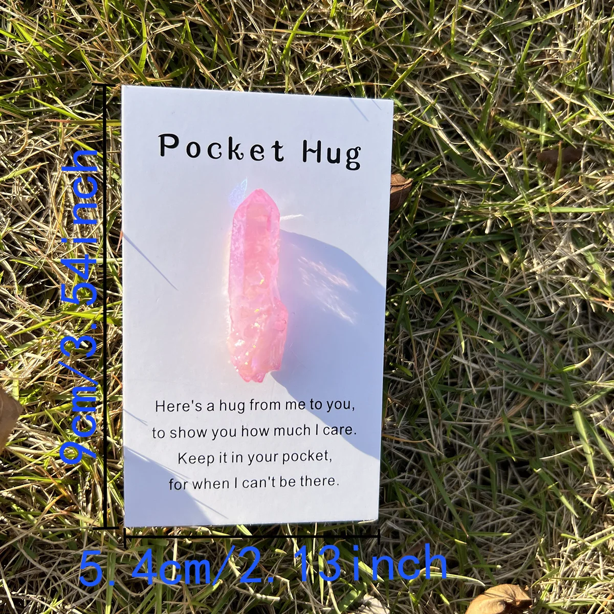 QIURAN Best Price 7 Chakra Stones Polished Natural Crystal Column and Pocket Decoration Healing Lucky Calm Crystal Card Gift