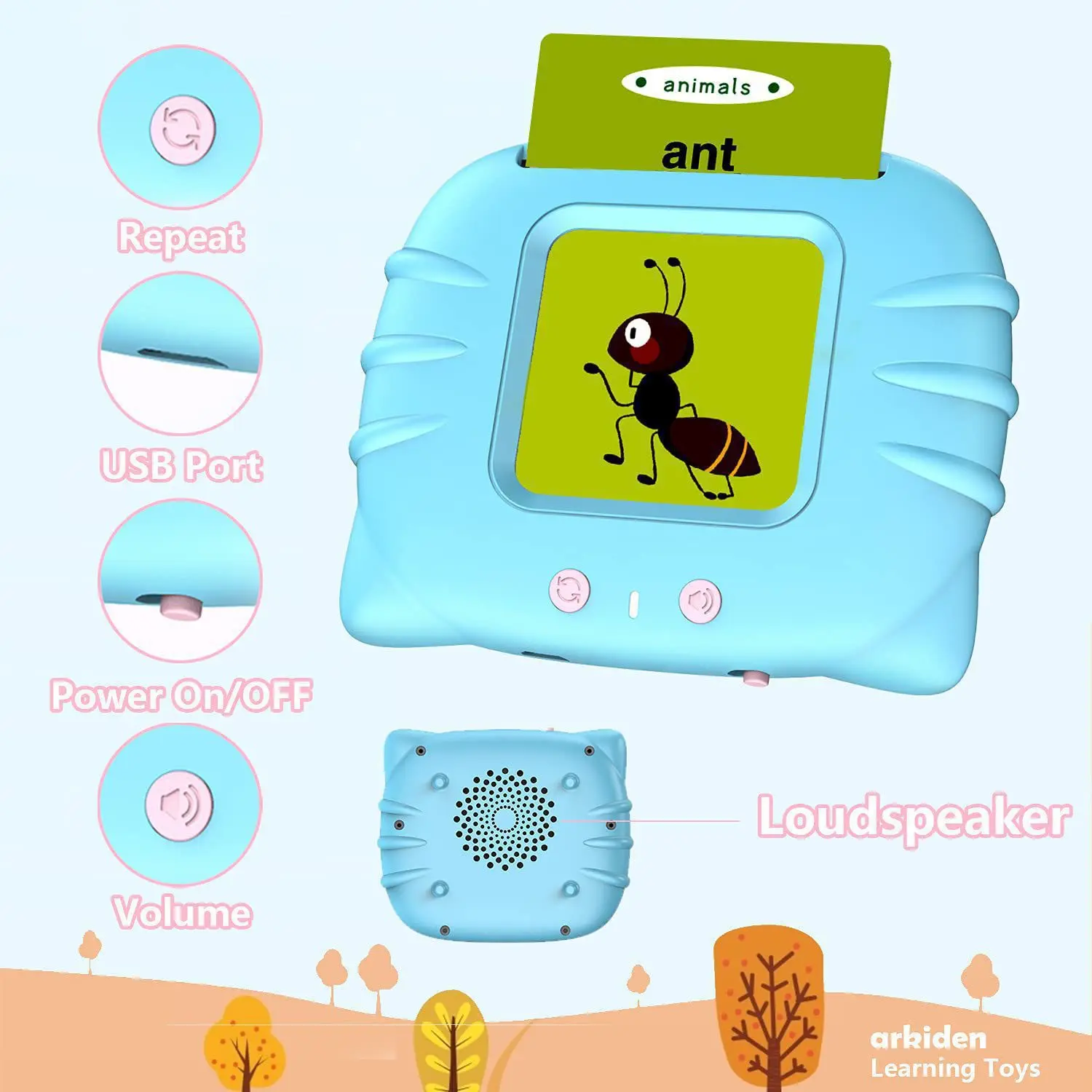 Yubon Educational Learning Talking Flash Cards Kindergarten Kids English Language Electronic Audio Book Learn English Words Toys
