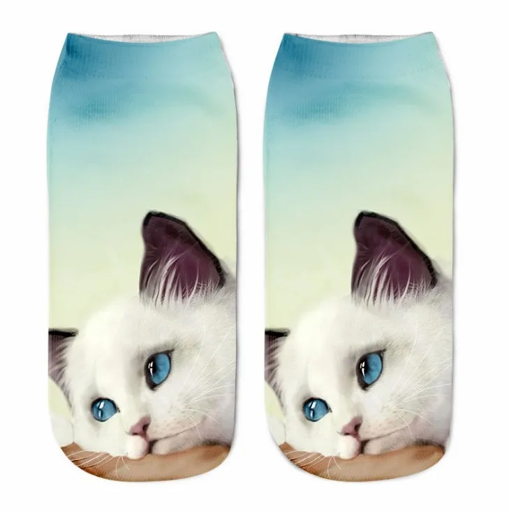 New funny animal Cute 3D Print Socks Women Ankle Socks Unisex Socks Hot Fashion Sox cartoon cat for female
