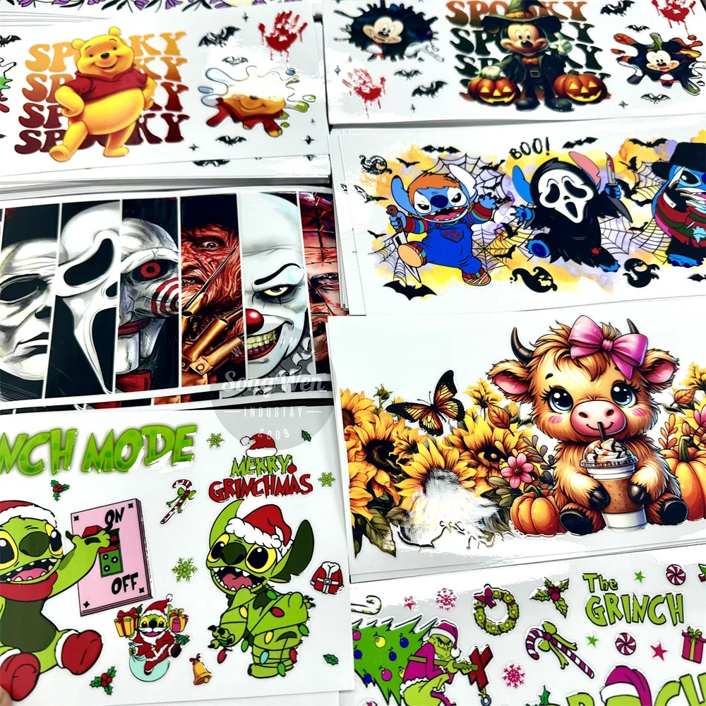 Good Price custom uv dtf transfers for cups wrap uv dtf cup decals transfers christmas uv dtf cup wrap transfers 16oz 24oz lib