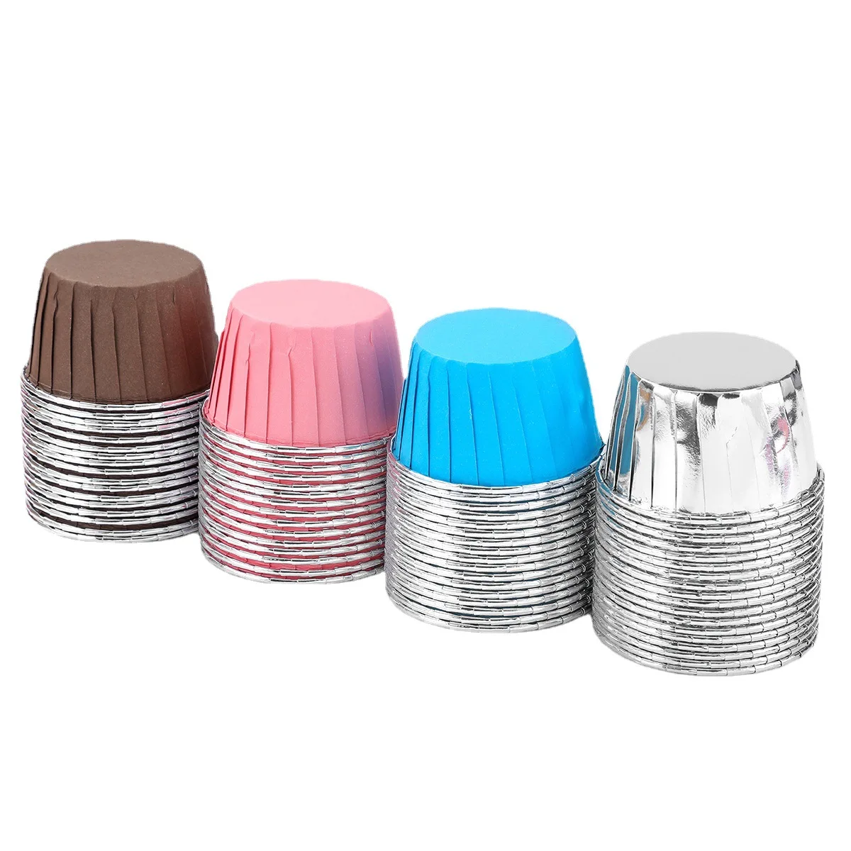 High temperature baking paper muffin cup oil-proof and waterproof gold and silver aluminum foil rolled cup