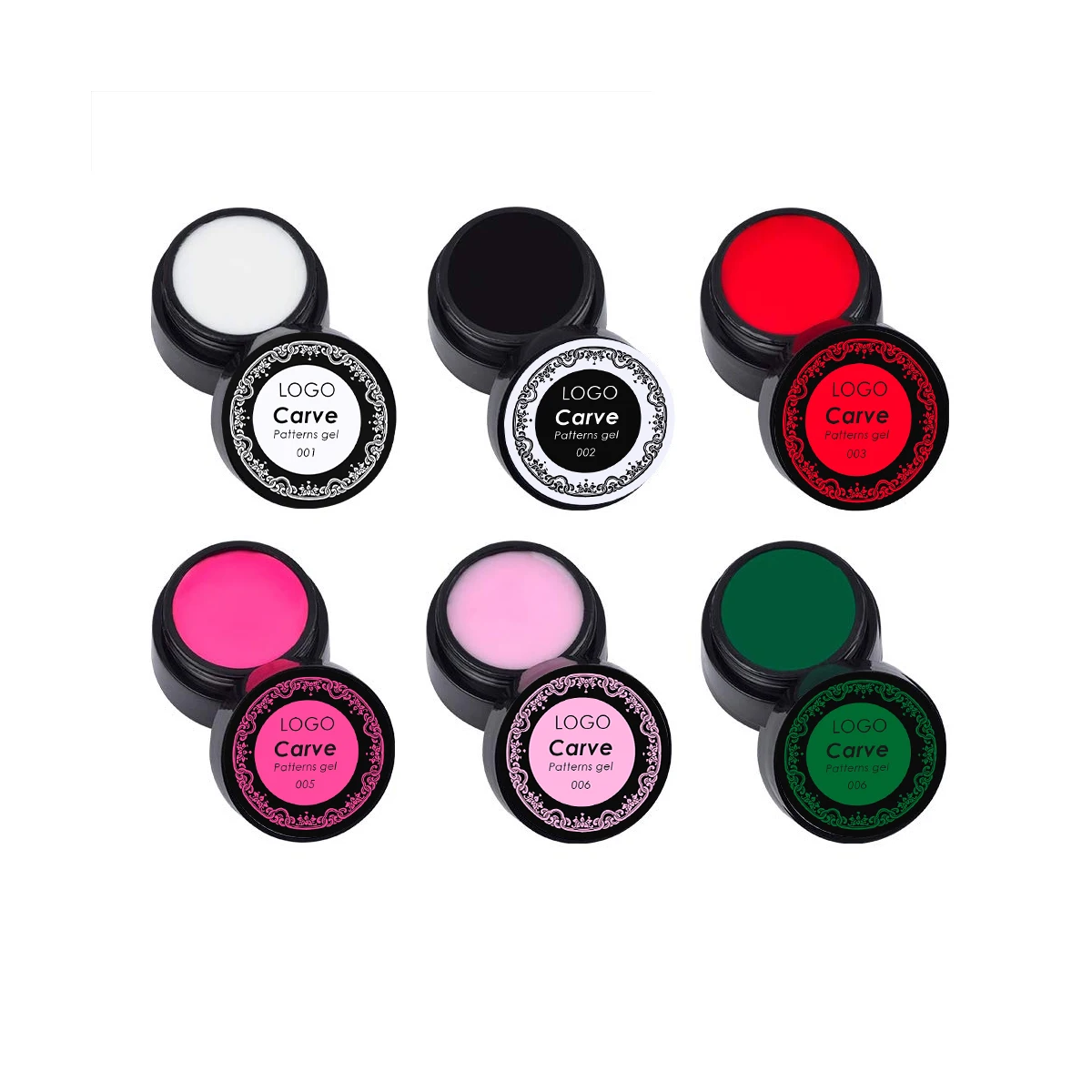 Custom logo in jar creative painting sculpture for art decoration 3d nail carving gel