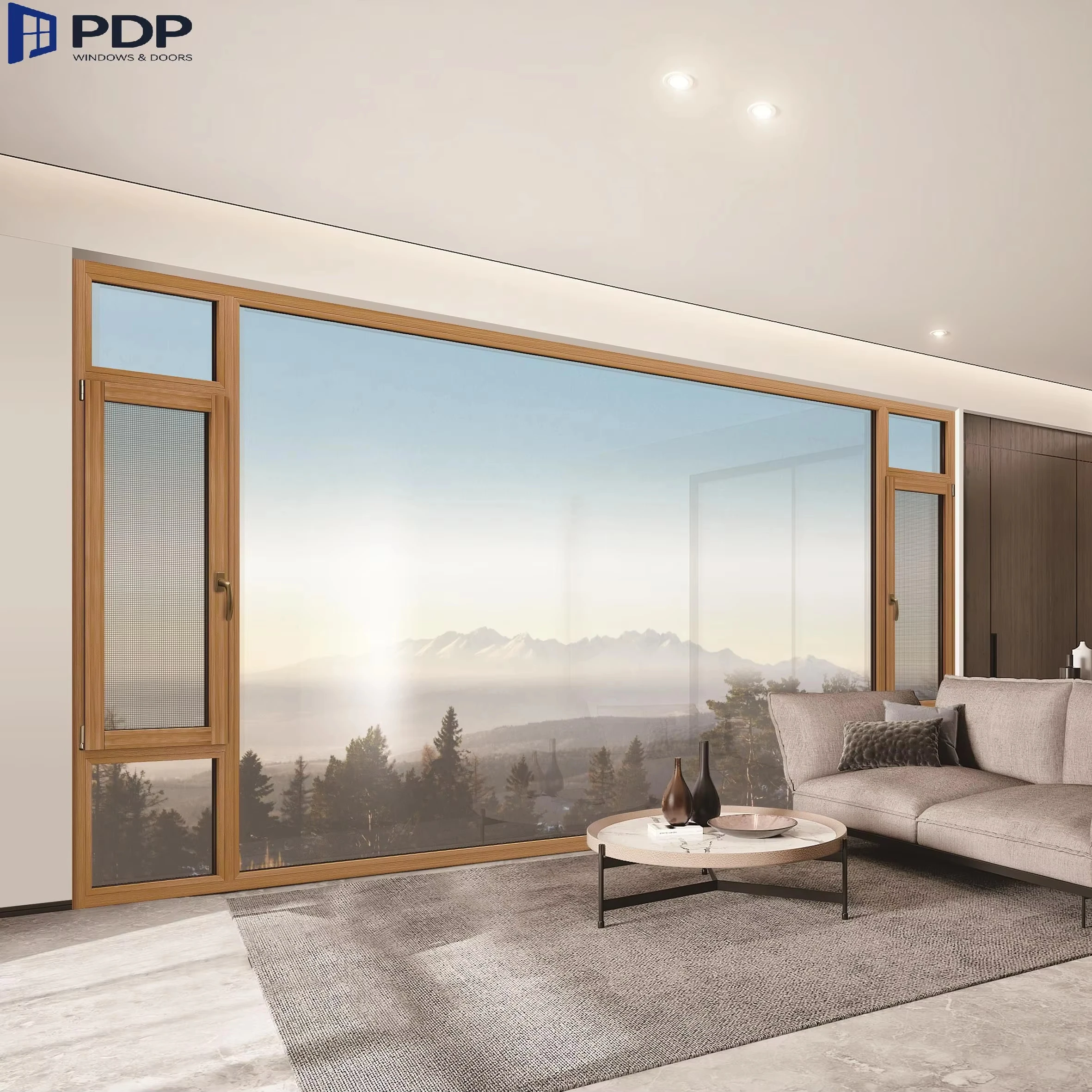Window Sealing Roller Minimalist Narrow Frame Aluminum Clad Wood Swing Stainless Steel Wooden Window Design Horizontal Modern
