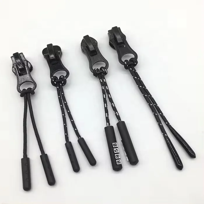 Custom Logo Replacement Slider Rubber Zipper Puller Cord For Backpack Accessories Bag Tent Cloth