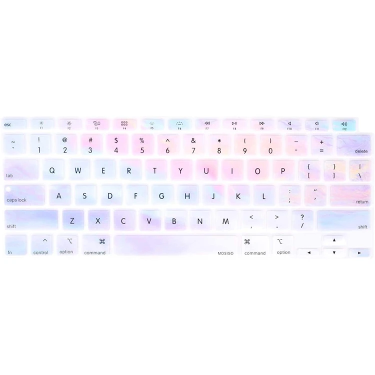 Fashion girly gradient pink silicone cover keyboard dust cover silicone keyboard cover for 14 inches