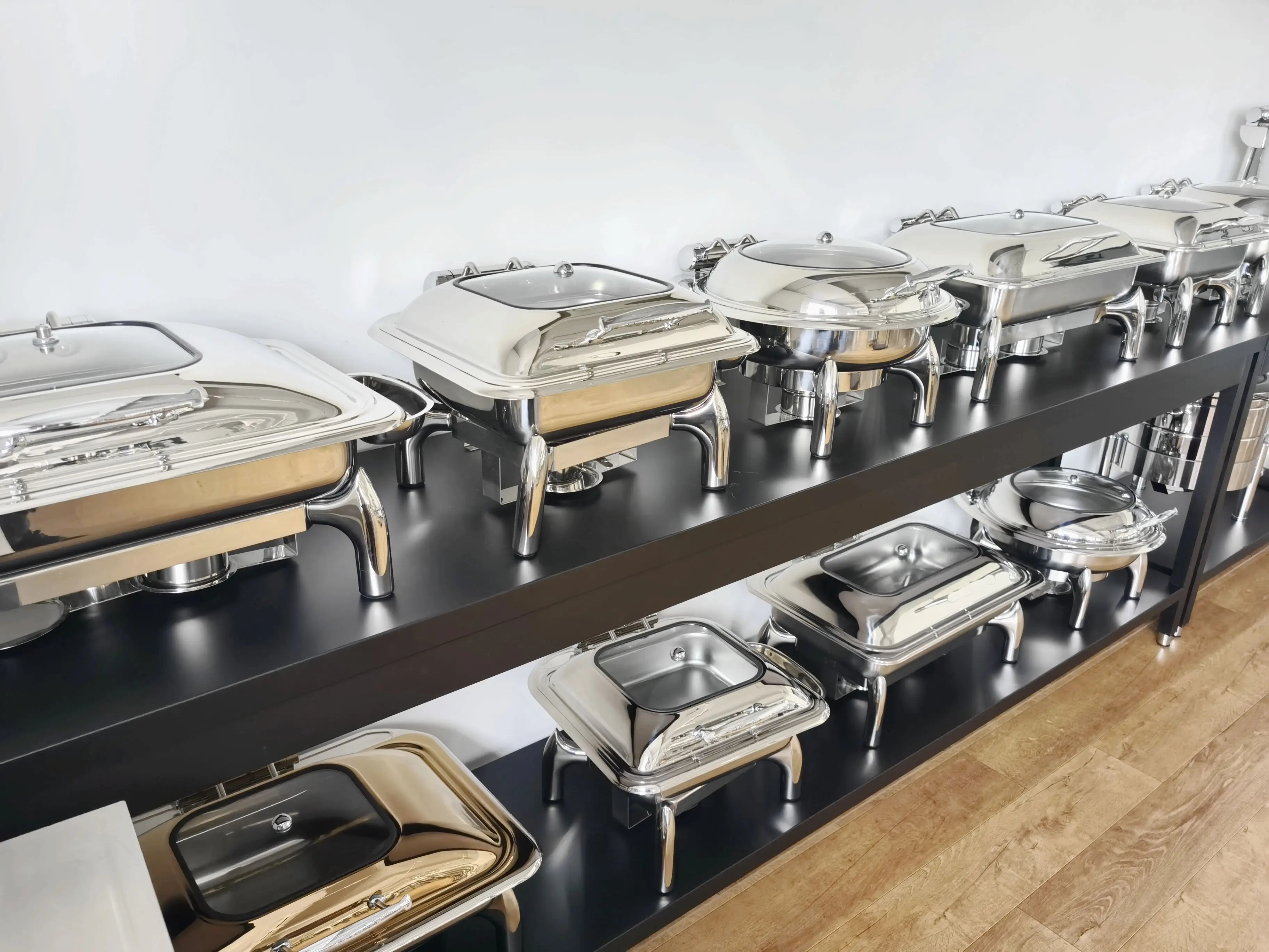 TT-BC333H 2.2M 2 Tier with Splashback Catering Restaurant Work Pre Table