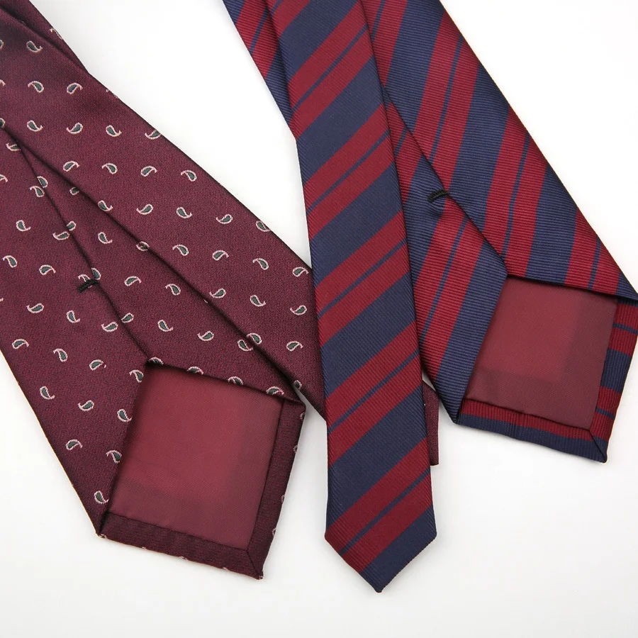 Factory directly wholesale ready to ship high quality neckties red and blue stripe red tie with white and blue stripes