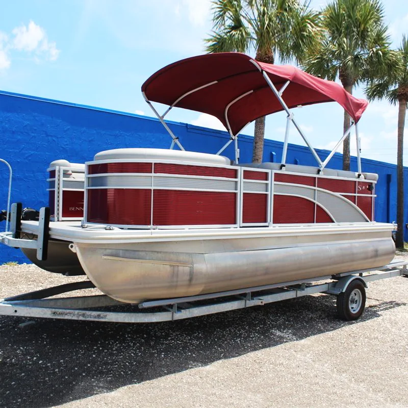 China factory customized wholesale aluminum fishing cruising party pleasure leisure aluminum pontoon boat for sale