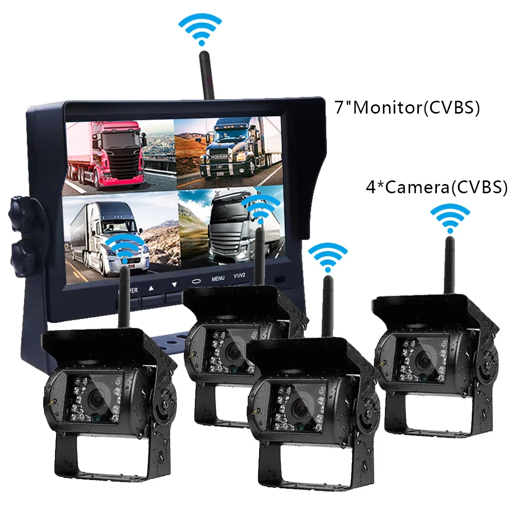 High Quality 2.4ghz Rear View Camera System Digital Wireless Security Camera Dvr Monitor Video Recorder for Truck Forklift