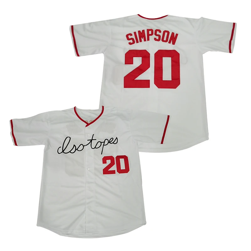 
Wholesale Homer Simpson 20 Springfield Isotopes Baseball Jersey S-3XL 