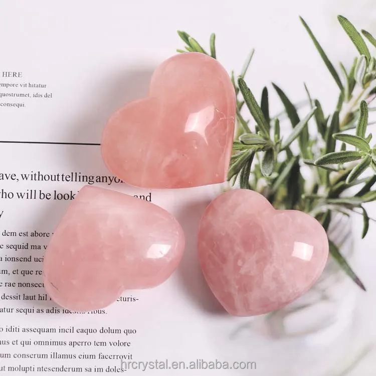 Оптовая продажа, натуральный высококачественный лечебный кристалл в форме сердца, розовое кварцевое сердце для любви