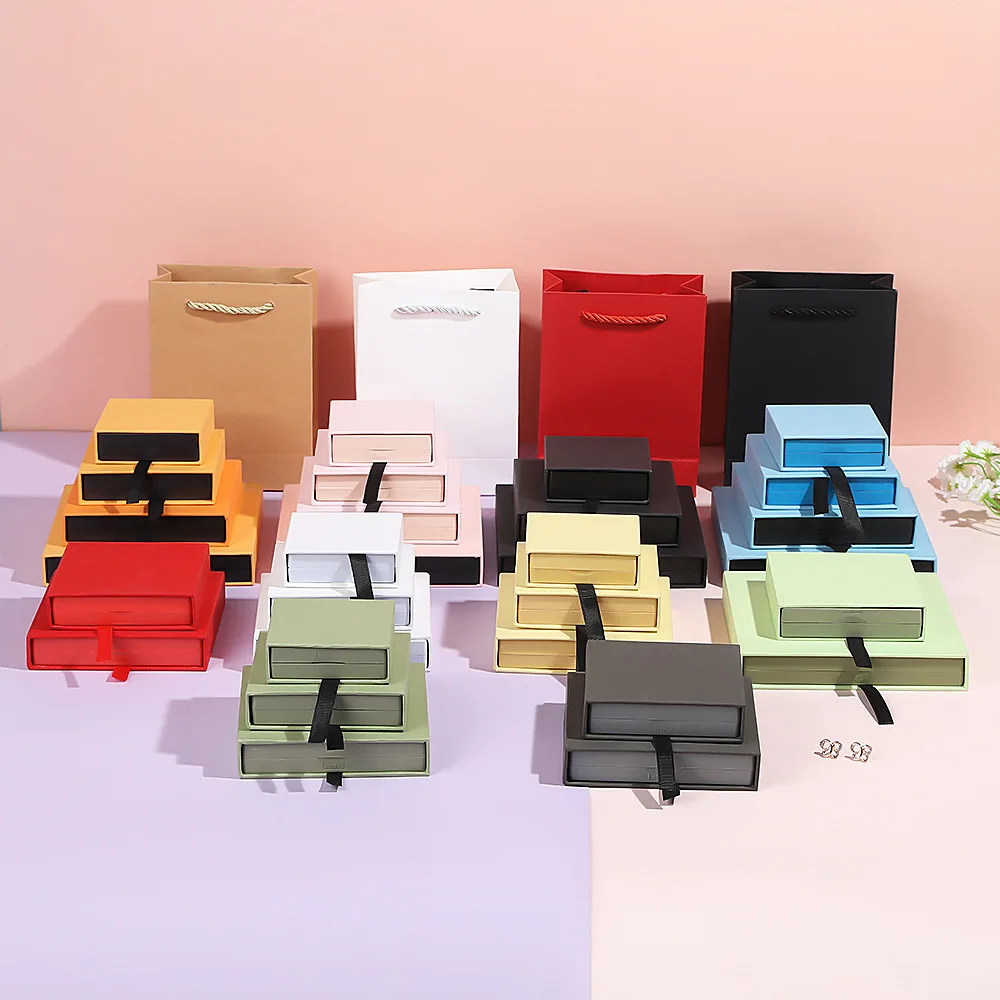 In Stock Anti-Oxidation PE Film Suspension Box Ornament Drawer Wear Armor Jewelry Stud Earrings/Bracelets Ring Packing ShinZue