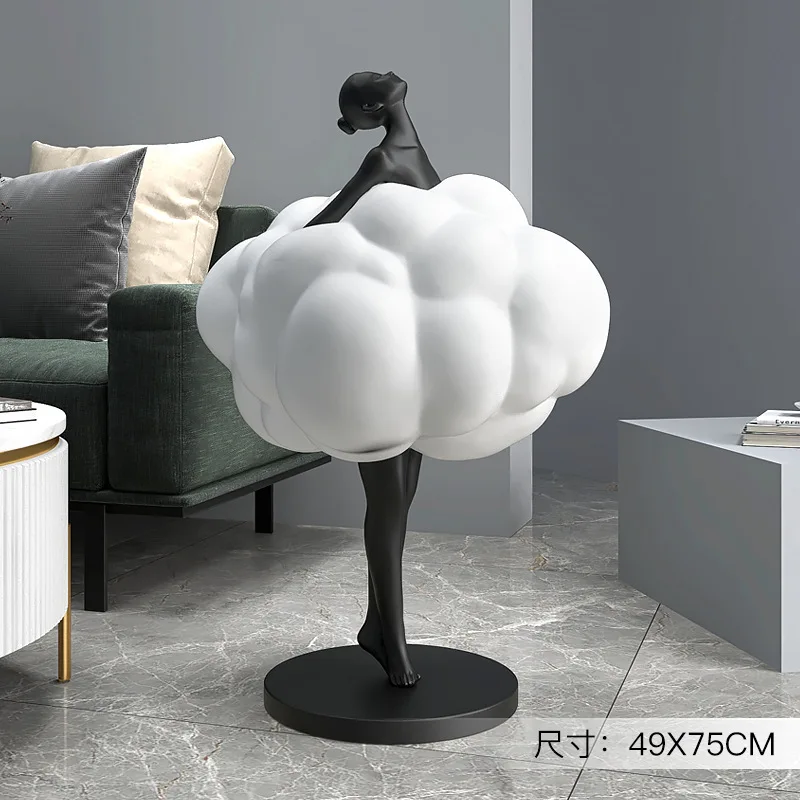 Hot Ballet Girl Shopping Mall Entrance Floor Sculpture Living Room Diy Big Ornaments Light Luxury Hotel Decoration Opening Gift