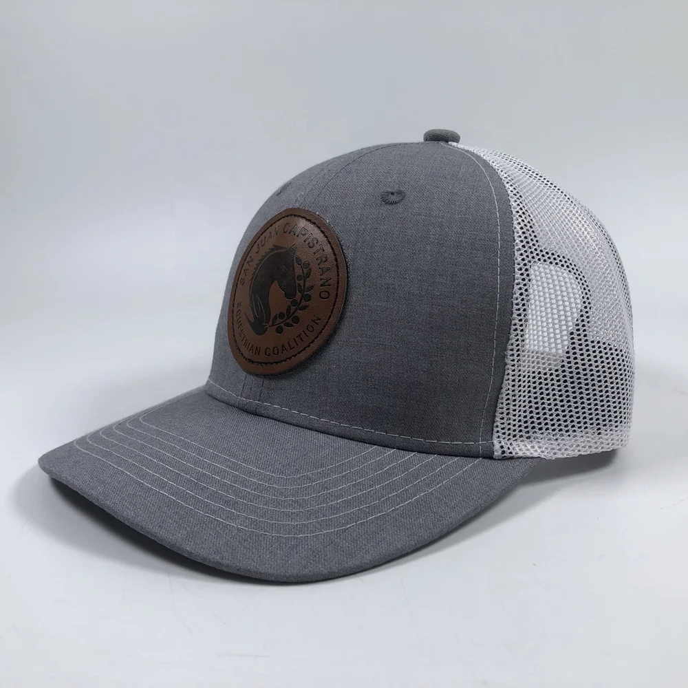 OEM high quality hot sale cotton unisex leather patch Richardson 112 snap back mesh caps customized trucker hats with sweatband