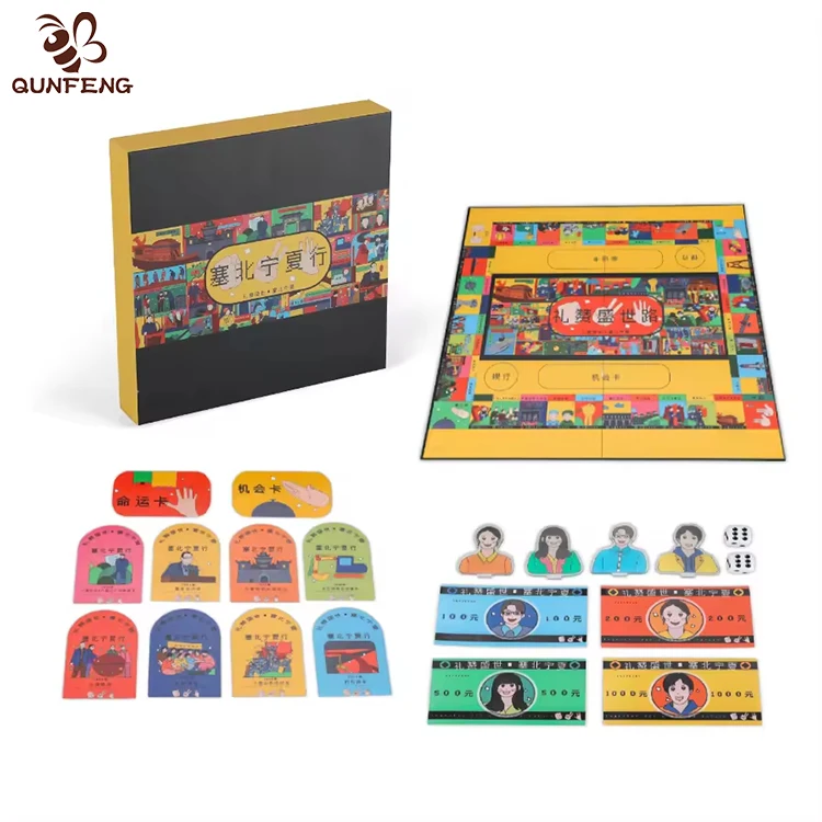 Hot Sale Paper Game Monopoli Playing Family Fun Custom Printing Juego De Mesas Travel Theme Board Game With Printing Piece