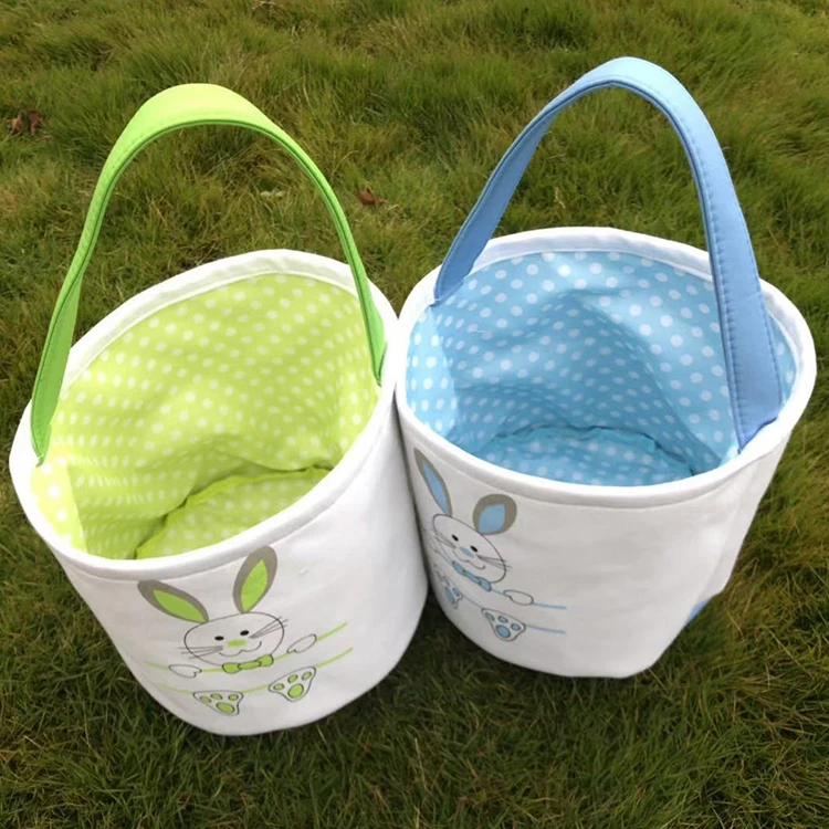 Customized Easter Decoration Gift Egg Basket Bucket Monogrammed Rabbit Bunny Easter Bucket