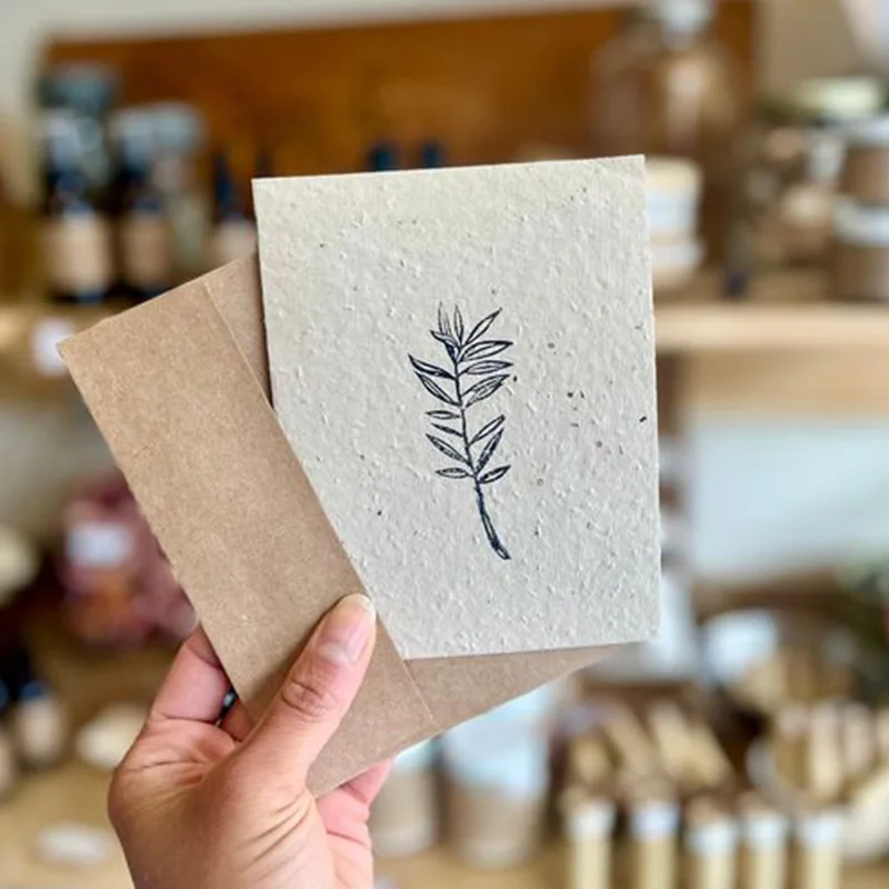 Custom Eco friendly Seed Plantable Paper For Thank You Cards Postcards Business Cards Packaging Cards