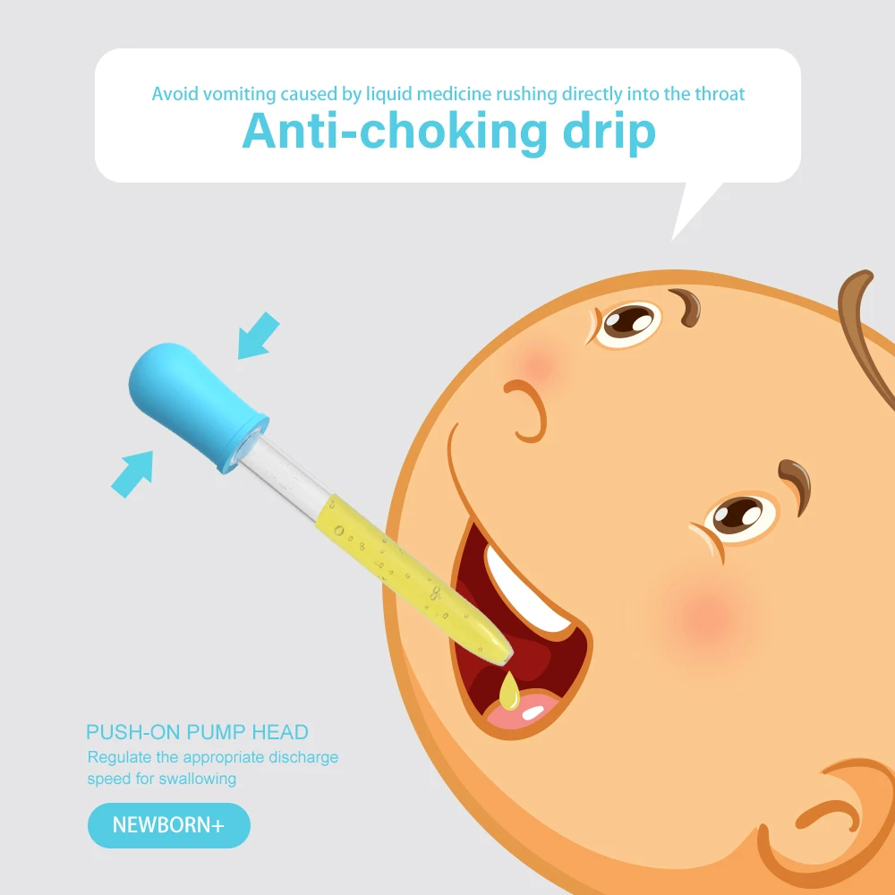 Medical PP Baby Oral Feeding Syringe Liquid Dropper Medicine Dispenser Feeder with Pacifier Head Suitable for Infants
