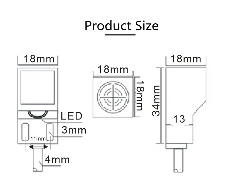 Leraun Square Proximity Switch Sensor For Standard Sensing Object Iron Photoelectric Capacitive Proximity Sensor