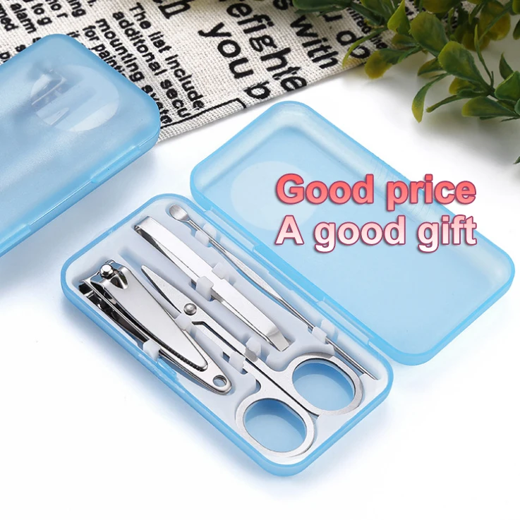 Wholesale factory price disposable 4 in 1 cheap colored mini Travel manicure kit toe nail clipper set