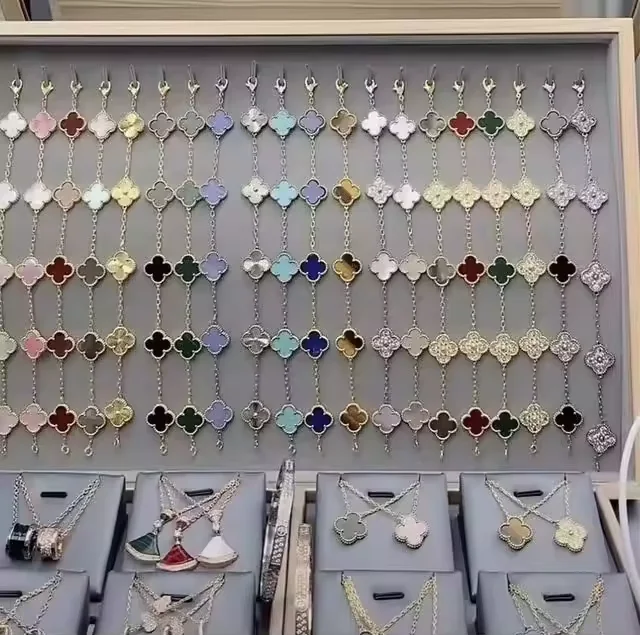 Factory Wholesale Fashion brand Jewelry Necklaces Sterling Silver 925 Jewelry Four-Leaf Clover Necklaces women luxury Necklaces