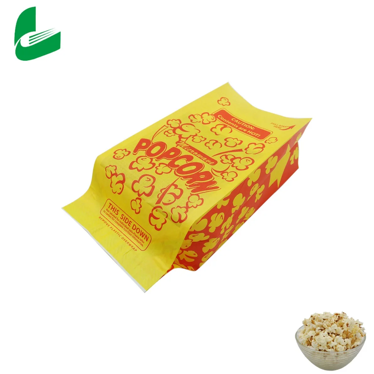 Герметичный бумажный пакет для печати попкорна с логотипом на заказ