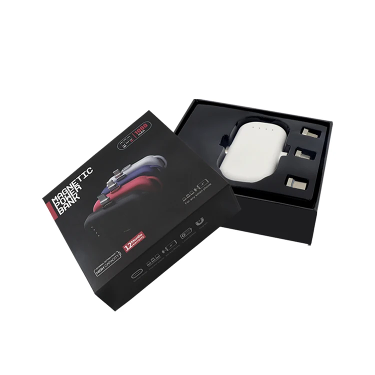 
Mini portable magnetic power bank with 3 in 1 usb magnet charging cable for phone emergency charging 