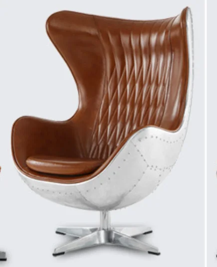 Egg lounge chair by Arne Jacobsen leisure chair molded PU shell with tilting swivel aluminum base living room furniture