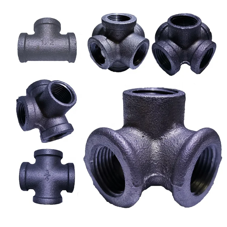 3 way pipe fitting side outlet elbow connector malleable iron pipe fitting