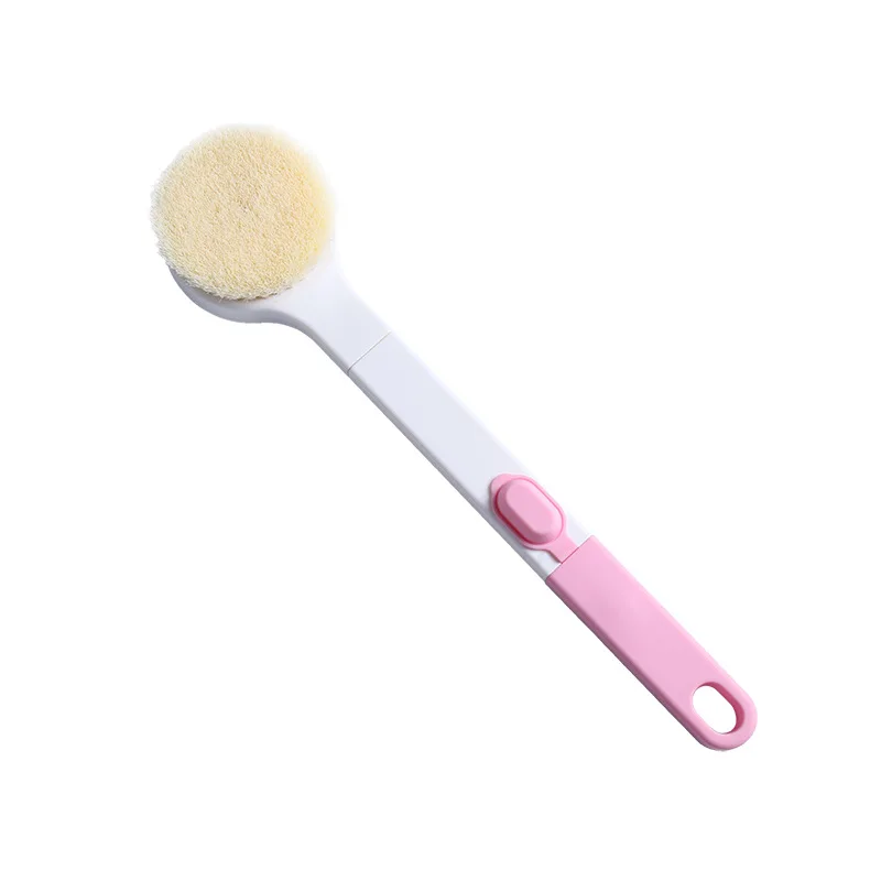 2021Sponge Bath Yellow Background With Florals Products silicone body scrubber Long Handle Soft Bristles Brush Cleaning Rub