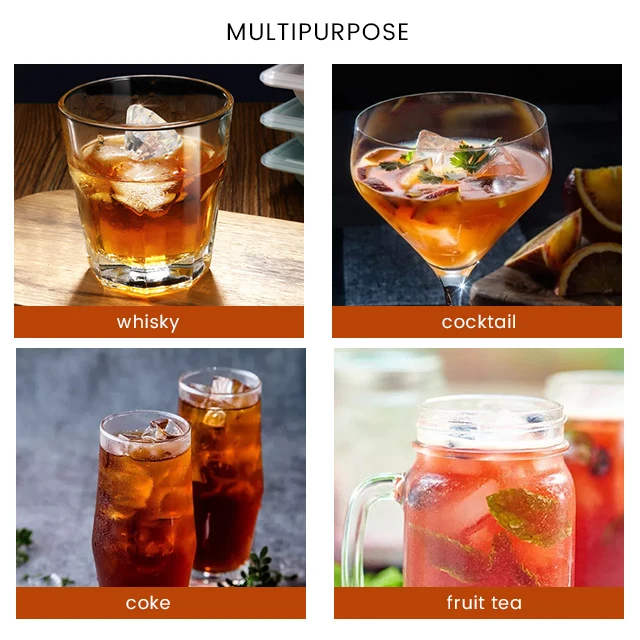 Diamond Shaped Silicone BPA-Free Ice Cube Tray Molds With Lid For Ice Whiskey Candy