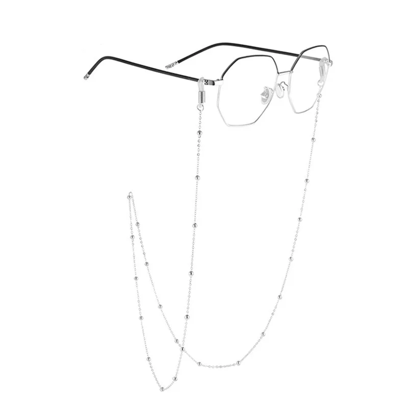 New Lady Metal Golden beads Chain for Sunglasses With Silver Necklace Arm Anti-drop Neck Straps Holder Corrente de oculos