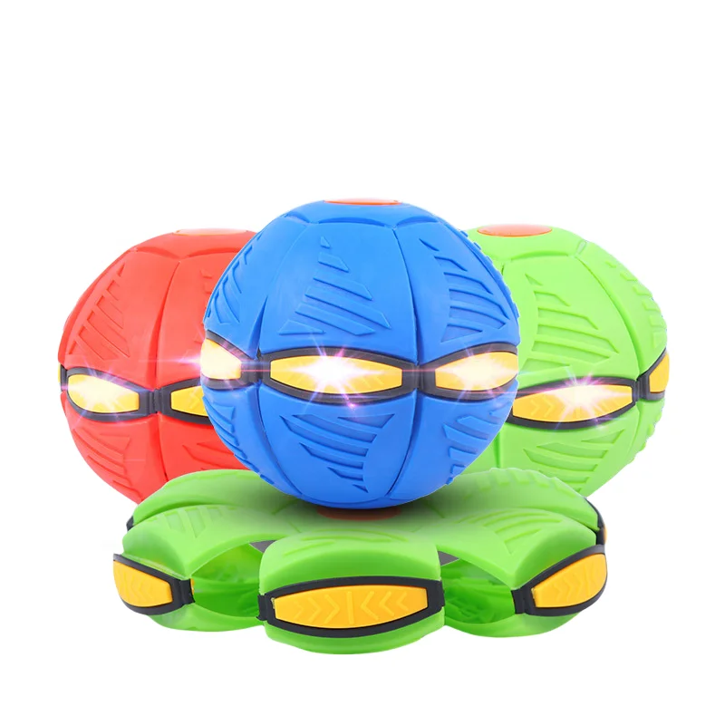 Kaili magic ball saucer flat throw disc ball toys kids sport game interactive pet toy flying saucer ball with lights