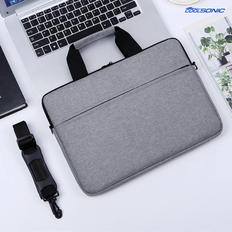 Custom Printed Logo 13 14 15 Inch Lightweight Laptop Shoulder Bag Protective Vertical Laptop Bag With Strap For Luggage