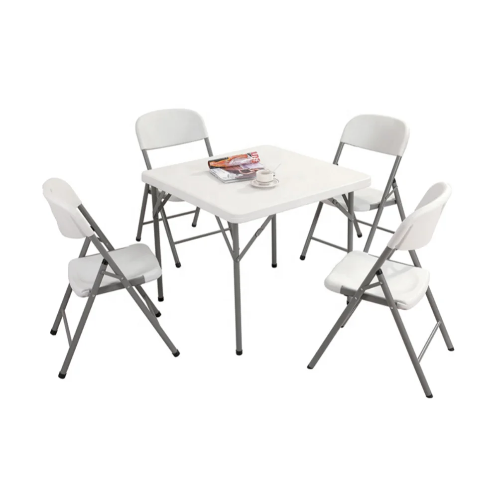 2024 Outdoor Garden Portable lightweight camping steel picnic HDPE folding leisure family activity table set