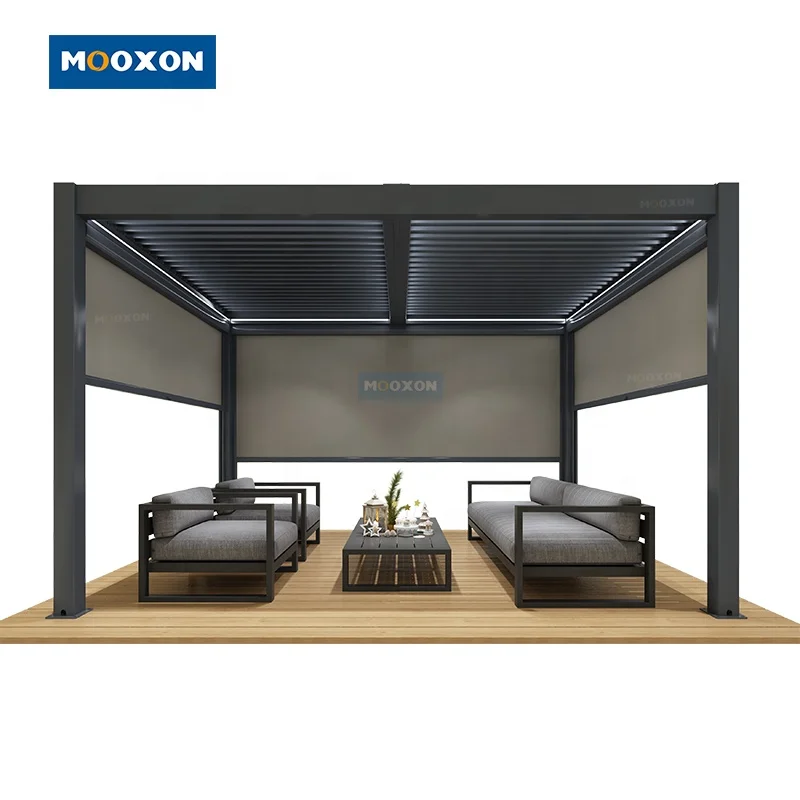 Exterior Rolling Shutters Motor Machine Window Aluminum Remote Control Curtain Windproof Zip Track Outdoor Blind
