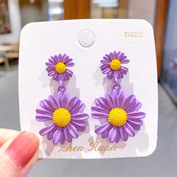 Korean Cute Hot Small Daisy Flower Earrings 925 Sterling Silver Earrings Fashion Jewelry 2021 Earrings